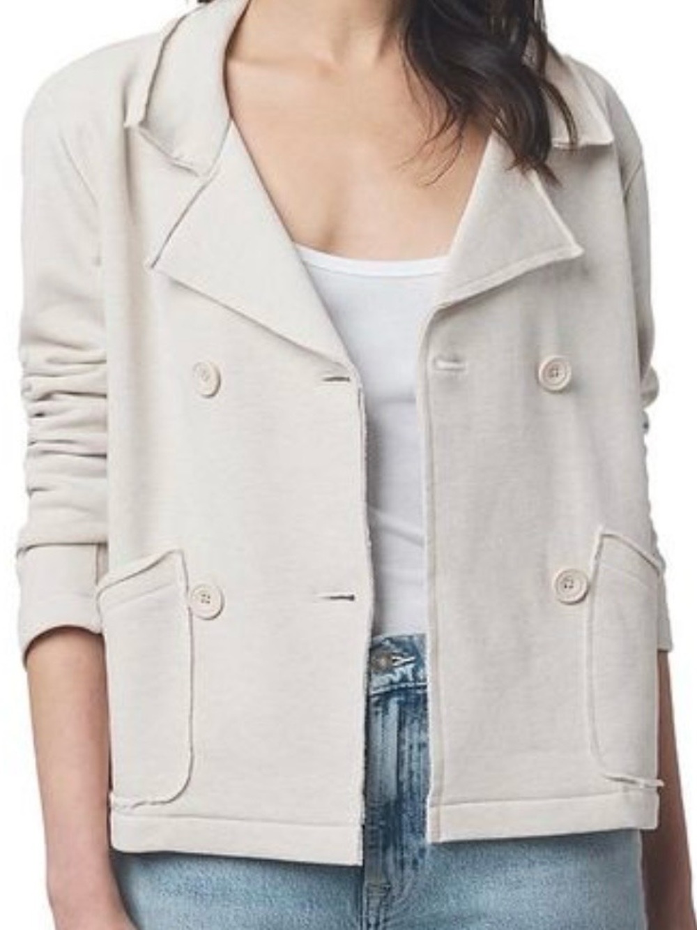 Splendid French Terry Double-Breasted Blazer/Jacket